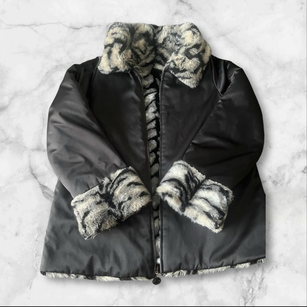 Dennis Basso Reversible Faux Fur Coat